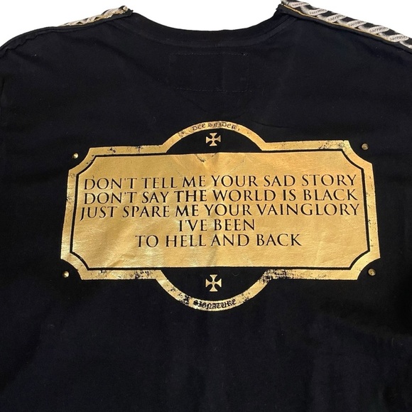 The Saints Sinphony Red Leaves Studded Graphic Shirt Large - Picture 4 of 11